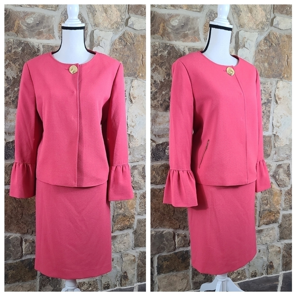 Nwt Tahari ASL 18 Coral Skirt Suit Set